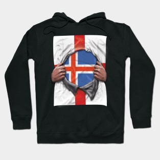 Iceland Flag English Flag Ripped Open - Gift for Icelandic From Iceland Hoodie